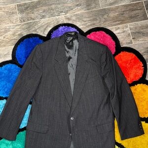 Black Striped Valentino Neiman Marcus Wool Blazer